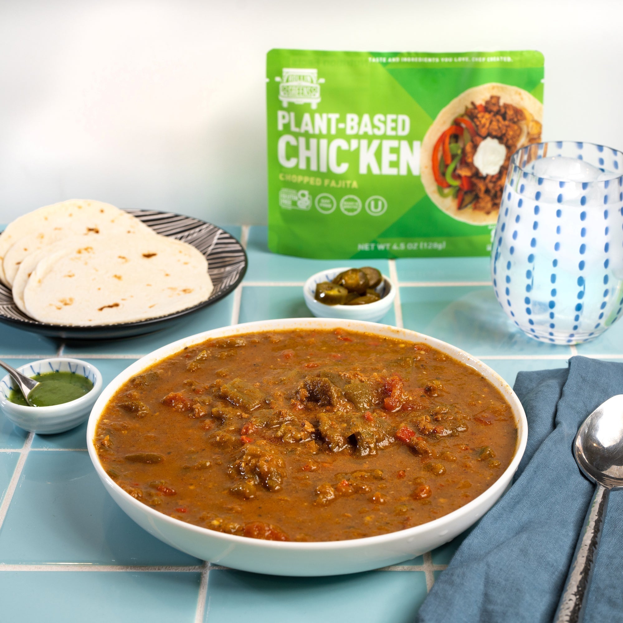 Chopped Fajita Protein Green Chili – RollinGreens