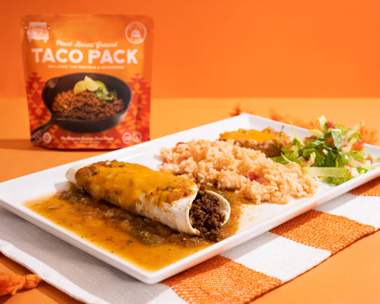 Smothered Ground Taco & Bean Burrito Plate