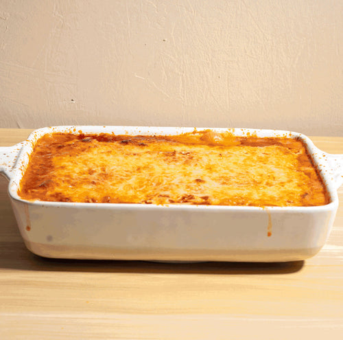 Salt & Pepper Protein Lasagna with zucchini noodles and cottage cheese