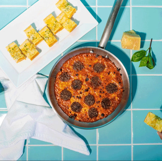 Pizza Dip with Garlic Bread