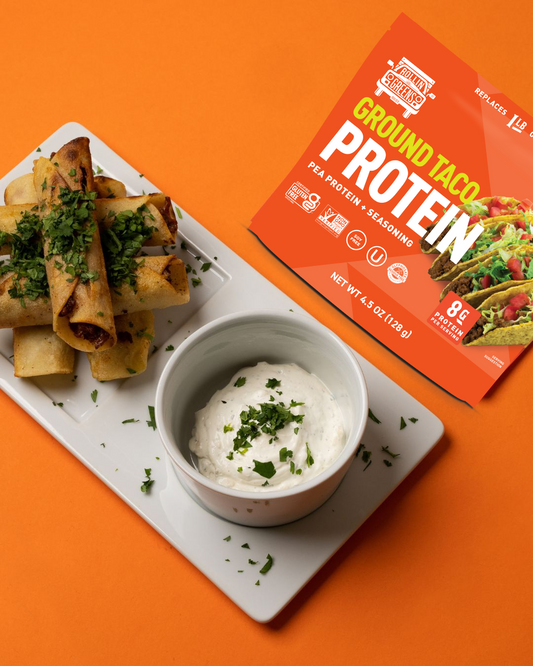 Taquitos with Garlic Ranch Dip
