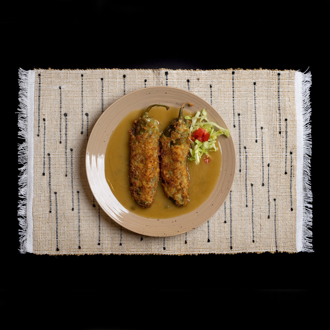 S & P chili rellenos smothered in green chili