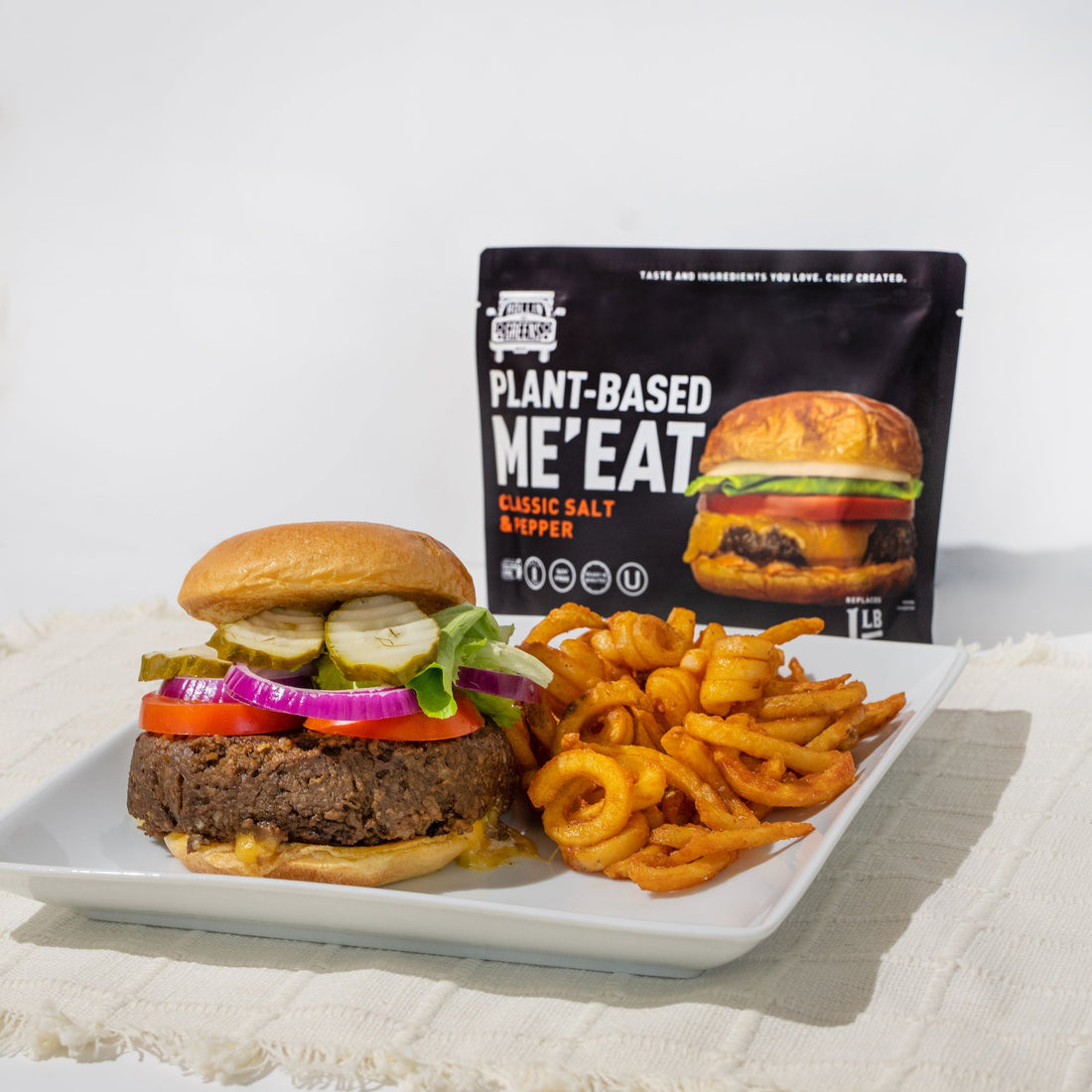 Stuffed Poblano Cheeseburger with Curly Fries