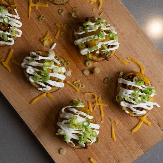 Stuffed Potato Skins with Ground Taco Protein
