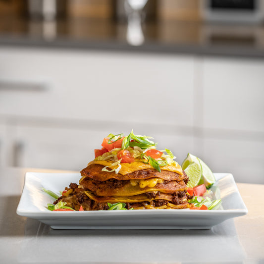 Ground Taco Protein Enchilada Tower